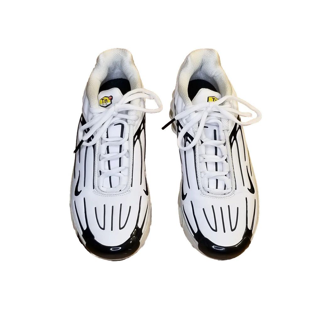 Nike Air Max Plus 3 TN Men’s Size 6 White Leather Black Running Shoes CK6716-100